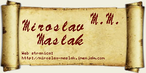 Miroslav Maslak vizit kartica